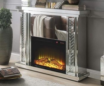 Benjara Benzara Mirror Electric Fireplace