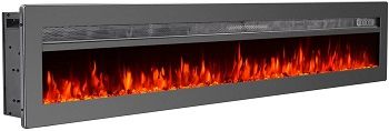 GMHome 70'' Wall Recessed Electric Fireplace