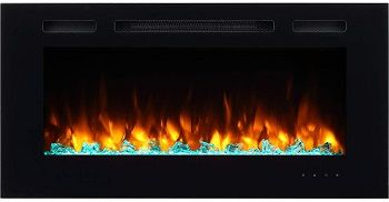 PuraFlame Alice 40 Inches Recessed Electric Fireplace