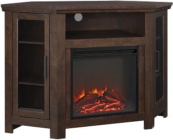 Walker Edison Corner Fireplace Stand for TVs Up To 55