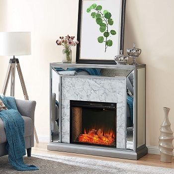 mirrored-electric-fireplace