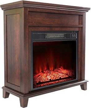 AKDY 27 Electric Fireplace Freestanding Brown Wooden Mantel