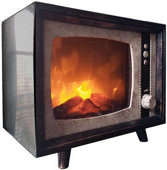 ELYYT Decorative Realistic Electric Fireplace Retro TV Look review