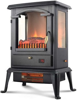 LIFE SMART Quartz Infrared Electric Fireplace Stove Heater