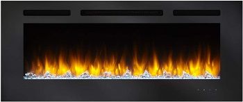 SimpliFire Allusion SF-ALL48-BK Recessed Electric Fireplace