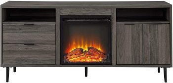 Walker Edison Slate Gray Electric Fireplace TV Stand review